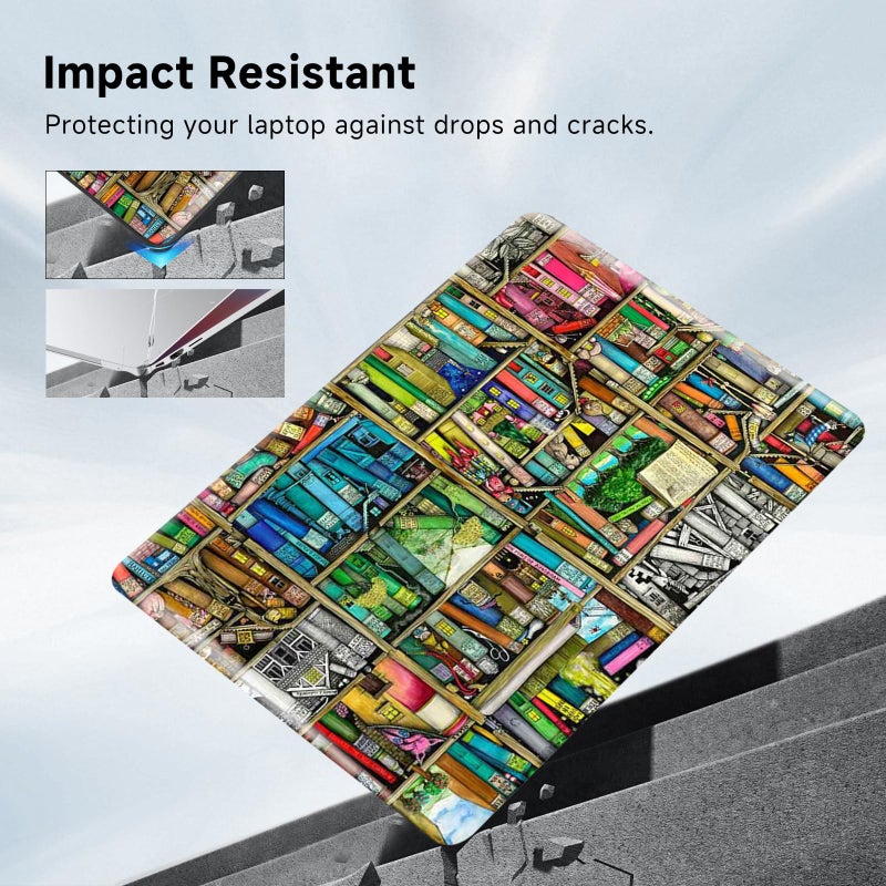 FUNUT Compatible with MacBook Air 13 inch Case 2021 2020 2019 2018 Release A2337 M1 A2179 A1932, Funut Laptop Plastic Hard Shell Case Protective Cover for MacBook Air 13 with Touch ID, Bookshelf - Image 5